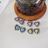Pendientes para Mujer en Verano, Exagerados Baroque Retro Retorcidos de Encaje con Forma de Corazón, Pendientes de Piedras Preciosas Diamante de Color, Exquisita Forma de Corazón