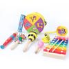 Instrumento de percusión Montessori Orff para educación temprana para niños, pandereta de mano, cuerno, martillo de arena, juguete musical triangular