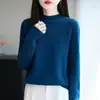 Suéter de tricô de gola alta e mangas compridas, elegante novo estilo outono/inverno, prêt-à-porter de primeira linha, camiseta de base para camada interna