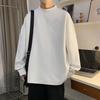 Camisa de forro polar estilo Hong Kong para hombre, suéter grueso de cuello medio alto, de otoño e invierno, camiseta holgada de manga larga interior de color liso