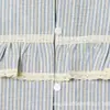 Comércio Exterior Transfronteiriço Roupas Femininas Novo Estilo Moda Europeia e Americana Cor Metálica Tira Decorativa em Camadas Camisa Listrada 2205810