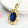 Colgante de Espinela Cultivada de Guan Yu Collar de Piedra Azul Joyería de Piedras Preciosas Coloridas para Mujer Venta al por Mayor Dropshipping S4032102