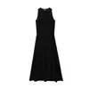 Vestido sem costura com gola de couro emendada, de alta qualidade e elegante, saia que marca a cintura, vestido longo solto para emagrecer no verão