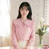 Processamento Personalizado do Fabricante Original, Nova Blusa Feminina Estilo Coreano com Gola Boneca, Modelagem Solta, Tendência e Muito Bonita, Top Doce