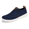 Nuevos zapatos casuales ligeros de encaje con cordones para hombre, mocasines transpirables de punto volador, mocasines para hombre de talla grande