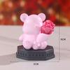 Muñeco Oso Pequeño Flor Eterna Luz de Noche Base Luminosa Escritorio Luz Creativa de Atmósfera Adorno como Regalo para Novias