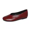 Sapatos Rasos de Pele de Ovelha para Mulheres, Novo Estilo para o Início da Primavera, Couro Genuíno por Dentro e por Fora, com Aumento de Altura Escondido, Sapatos de Cor Sólida de Cano Baixo e Boca Rasa para Mulheres