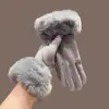 Luvas Derong Femininas de Inverno com Forro de Lã Quentes e à Prova de Vento para Ciclismo e Direção ao Ar Livre, Luvas com Ponta dos Dedos Touch Screen à Prova de Vento e Frio