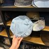 Gorra con etiqueta lateral lavada hacia adelante para mujer, primavera y verano, nuevo estilo coreano, antiedad, gran circunferencia de la cabeza, cara visible, boina pequeña invertida, moderna