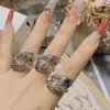 Anillo abierto con forma de serpiente nuevo Versa europeo y americano chapado en oro anillo para dedo índice de nicho de alta calidad moda personalidad traje
