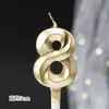 Vela para bolo de festa de aniversário, série Casa da Ópera, retro, Dourada Prateada, vela digital 0-9