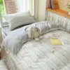 Juego de Tres Piezas para Cama de Dormitorio Estudiantil 100% Algodón Sábana y Funda Nórdica Cama Individual Juego de Cama para Todas las Estaciones