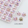 Dongzhou Floco de Neve Base Pontiaguda Pedrarias para Unhas Cristal Colorido Flores de Gelo Ornamento de Unhas Artísticas DIY Natal Acessórios