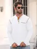 Nova Camisa Polo Masculina de Gola Alta com Caimento Solto, Estilo Europeu e Americano Transfronteiriço, Moletom de Manga Longa, Camada Base Casual de Negócios para Homens