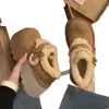 Zapatos Peludos de Moda Antideslizantes con Lazo de Suela Gruesa para Mujer 2026 Invierno Nuevo Estilo para Personas Bajas que Aumentan la Altura Más Terciopelo Cálido Zapatos de Algodón