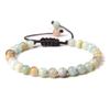 Pulseira de Cristal de Pedra Natural de 6mm Pulseira para Mulheres Feita à Mão Ajustável Trançada Pulseira Esportiva de Energia Pulseira Pulseira