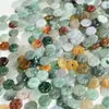Jade de Mianmar Tipo Gelo Grau A Contas Espaçadoras de Florzinhas Tricolores Peças Soltas de Jade Acessórios para Joias Materiais para Tecelagem Atacado