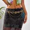 Accesorios de Cadena para la Cintura Transfronterizos Europeos y Americanos, Cinturón Metálico Redondo con Lentejuelas y Borlas de Estilo Occidental de Moda y Exagerado para Mujer