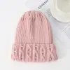 Nuevo Gorro de Punto Versátil y de Moda para Mujer Que Hace que la Cara Parezca Más Pequeña, Cálido para Otoño e Invierno, con Pedrería, Elegante Gorro Casual