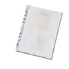 Bolsa para Documentos com 11 Furos A4 Transparente Bolsa de Folhas Soltas Pasta para Inserir Informações Bolsa Perfurada com Tira Branca Capa Protetora para Provas de Aluno
