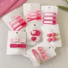 2024 Nuevo Pasador de Amor para el Cabello para Mujer Lindo Rosa Lateral Pinza para Flequillo Pequeño Adorno para la Cabeza Pasador Dopamina