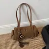 Bolsa de Almohada de Mano Retro Escarchada 2026 Otoño/Invierno Nueva Versátil para Viajar al Trabajo Bolso de Hombro Casual Simple Boston Bag