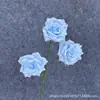 Venda Direta da Fábrica de Flores Artificiais Rosa Diamante de 3 Cabeças para Decoração de Hotel e Casa, Materiais para Decoração de Casamento Rosa em Cascata