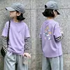 Nueva Camiseta de Manga Larga Rayada para Niñas Primavera y Otoño 2026 Ropa Interior Básica para Niños Top para Niñas Talla Mediana y Grande Top Estampado para Niños