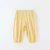 Calça Repelente de Mosquitos para Bebê Verão Modal Classe A Crianças Verão Outdoor Calça Lanterna Respirável Bebê Calça Fina com Elástico nos Pés
