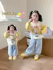 Conjunto de Moletom para Meninas Primavera Outono 2026 Novas Roupas de Outono para Crianças Roupas da Moda Conjunto Casual de Duas Peças para Bebê Menina