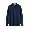 Suéter de cachemira pura de montaña para hombre, chaqueta de cuello semialto, informal, de negocios, con cremallera, talla grande