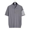 Camiseta de Punto Estilo Unisex Tb Casual de Seda de Hielo Verano Camisa Polo para Hombre Top de Manga Corta Talla Grande Transpirable Moderno
