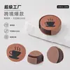 Posavasos Redondos de Cuero PU Personalizados de Lujo Accesibles Transfronterizos Posavasos de Bar Tapetes de Café para Restaurante Posavasos Aislantes para Regalo Publicitario