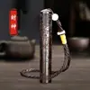 Encendedor de Sándalo Plegable con Soplador de Aire Recargable a Prueba de Viento Creativo Elegante Encendedor Digital USB para Cigarrillos Set de Fumar de Madera para Hombres