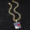 Collar con Colgante de Cadena Cubana Full Diamond Estilo Nuevo Transfronterizo Europeo y Americano Hip-Hop Personalizado con Logo de Equipo de Hockey sobre Hielo NHL