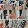 Cruz de Encaje con Cuentas Hecha a Mano Borla Perla de Imitación DIY Iluminación Dinastía Han Falda de Escenario Cortina Cuello Ropa de la Dinastía Han