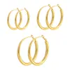 Nuevos Pendientes Huecos Brillantes con Diseño Único de Gradiente Unilateral, Estilo Europeo y Americano, Forma de Corazón Exagerada, Estilo Minimalista, Aros Grandes