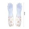 Guantes para tareas domésticas con boca extendida para lavar platos y ropa, para limpieza de cocina y cocina, para mujer, de goma, impermeables, para trabajo doméstico, duraderos