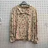 Camisa Estampada para Mujer Dama 95% Poliéster + 5% Spandex Manga Larga Camisa de Doble Botonadura Blusa Casual Femenina