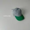 Boné de Baseball Infantil Color Block, Estilo Coreano, Fino e Estiloso para Primavera e Outono, Acessório Tendência para Roupa de Viagem de Meninos e Meninas