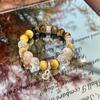 Qiaoen Citrina Natural Citrina Citrina Citrina Ojo de Tigre Dorado Goldba Diseño Versátil Pulsera de Cristal DIY Venta al por Mayor