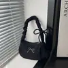 Textura Plissada Tendência Outono 2026 Novo Estilo Coreano Fashionável Versátil Simples Casual Bolsa de Ombro Bolsa Transversal