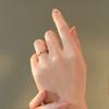 Anillo de Turmalina Arcoíris Ultrafino de 2 mm para Mujer Pequeñas Cuentas Redondas de Turmalina Oro de 14K Anillo Colorido de Otoño e Invierno Anillo al Por Mayor