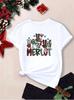Natal Feminino Manga Curta Transfronteiriço Suporte Total Meio Suporte AliExpress Amazon TIKTOK Top Camarão TEMU