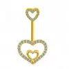 Novo Piercing Argola de Umbigo Coração de Pêssego Diamante Unha de Umbigo Haste de Aço Inoxidável Fivela de Umbigo Cruz Amazon Venda Quente Transfronteiriça Joia