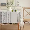 Toalha de mesa de algodão e linho, impermeável, à prova de óleo, lavável, resistente ao calor, para mesas de centro, salas de estar, uso doméstico, jogo americano retangular para mesa de jantar, pano de mesa, design simples