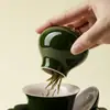 Mini Tarro de Cerámica para Té con Diseño Creativo, Hecho de Esmalte Mineral Natural, Pequeño Tarro Sellado para Almacenar Té, Tarro Individual