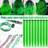 En Stock Entrega Inmediata Transfronterizo Extensiones de Cabello de Fibra Sintética de Color Extensiones de Cabello Adhesivas Sin Costuras Pieza Única Tinte de Cabello Colgante de Oreja Pieza Única