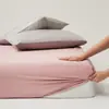 Estilo Hotelero~Sábana Bajera de Algodón Puro de 100 Hilos, Protector de Colchón Sencillo de Color Sólido, Cubierta de Cama a Prueba de Polvo de Cobertura Total