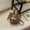 Bolso Cubo Retro para Mujer 2025 Invierno Nuevo Bolso Tote Coreano Simple Gran Capacidad Hombro Único Cruzado Bolso de Moda